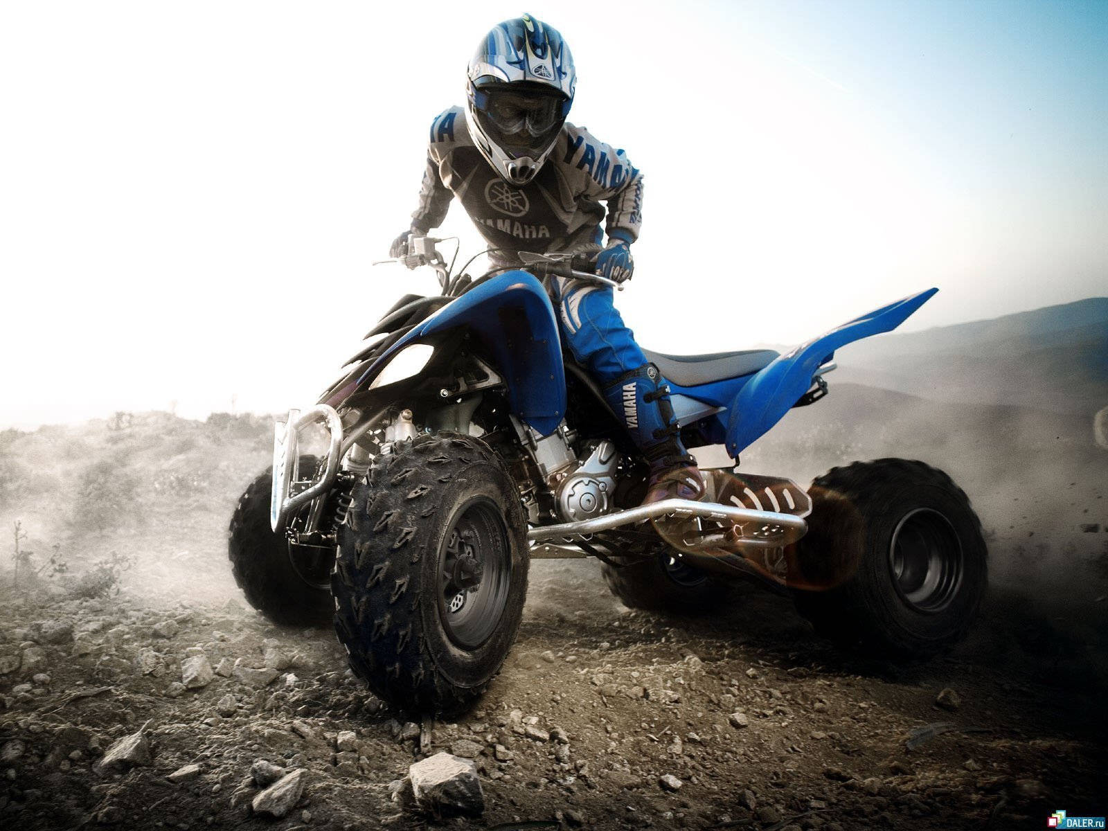 Motocross Atv Blue Rocky Terain Picture