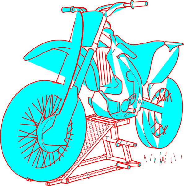 Motocross Bike Anaglyph3 D PNG