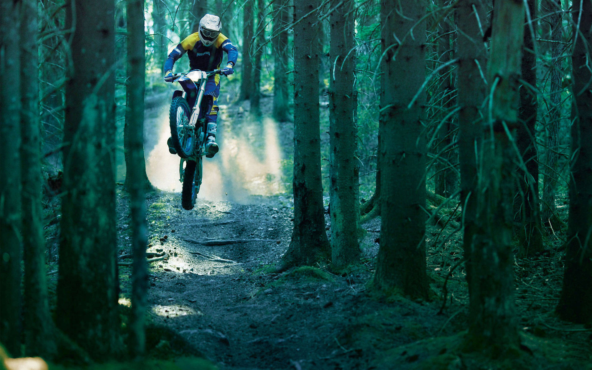 Motocross Forest Jump Background