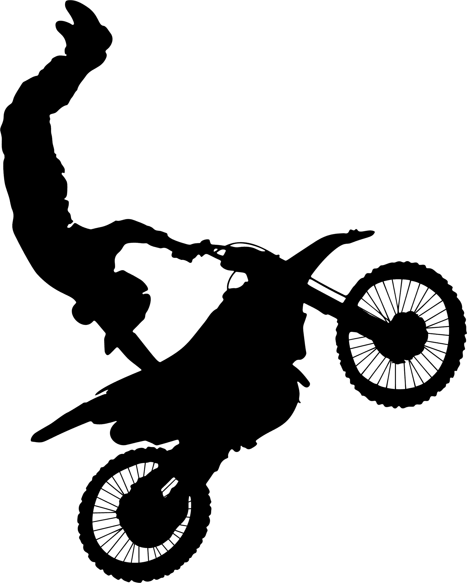 Motocross Freestyle Air Stunt Silhouette PNG