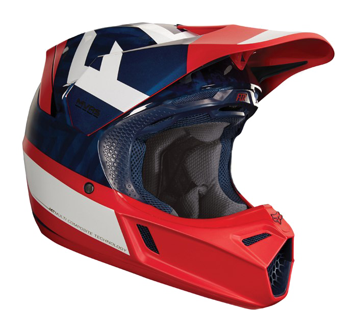 Motocross Helmet Red White Blue Design.png PNG