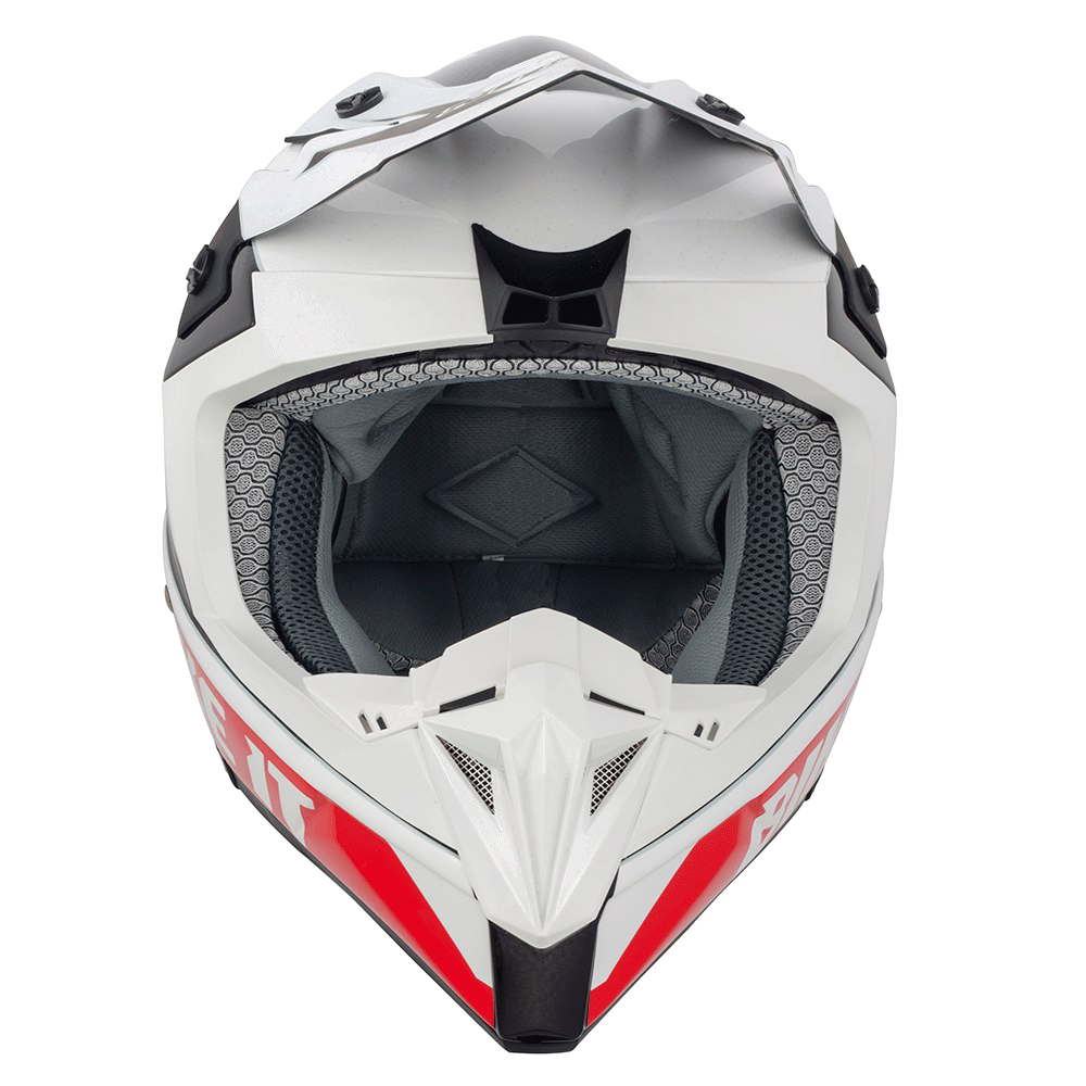 Motocross Helmet Red White Design PNG
