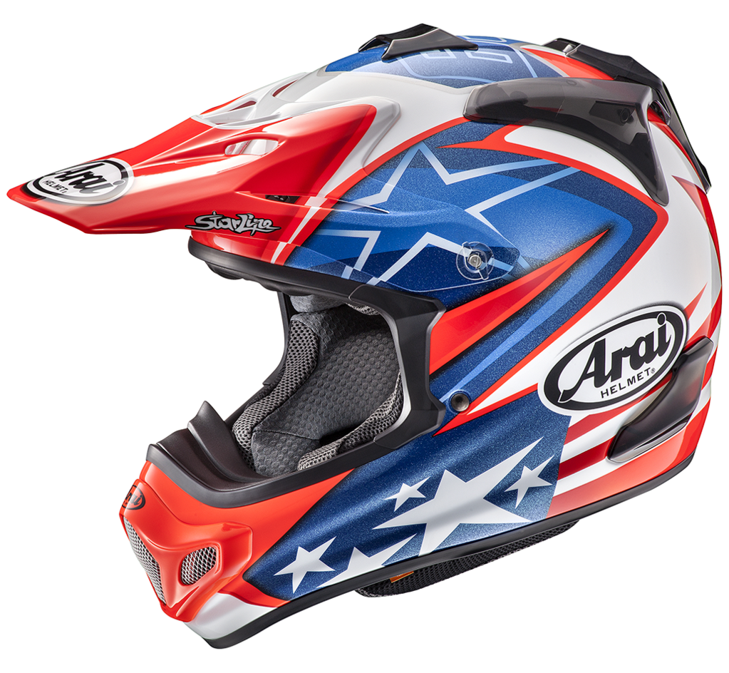 Motocross Patriotic Design Helmet PNG