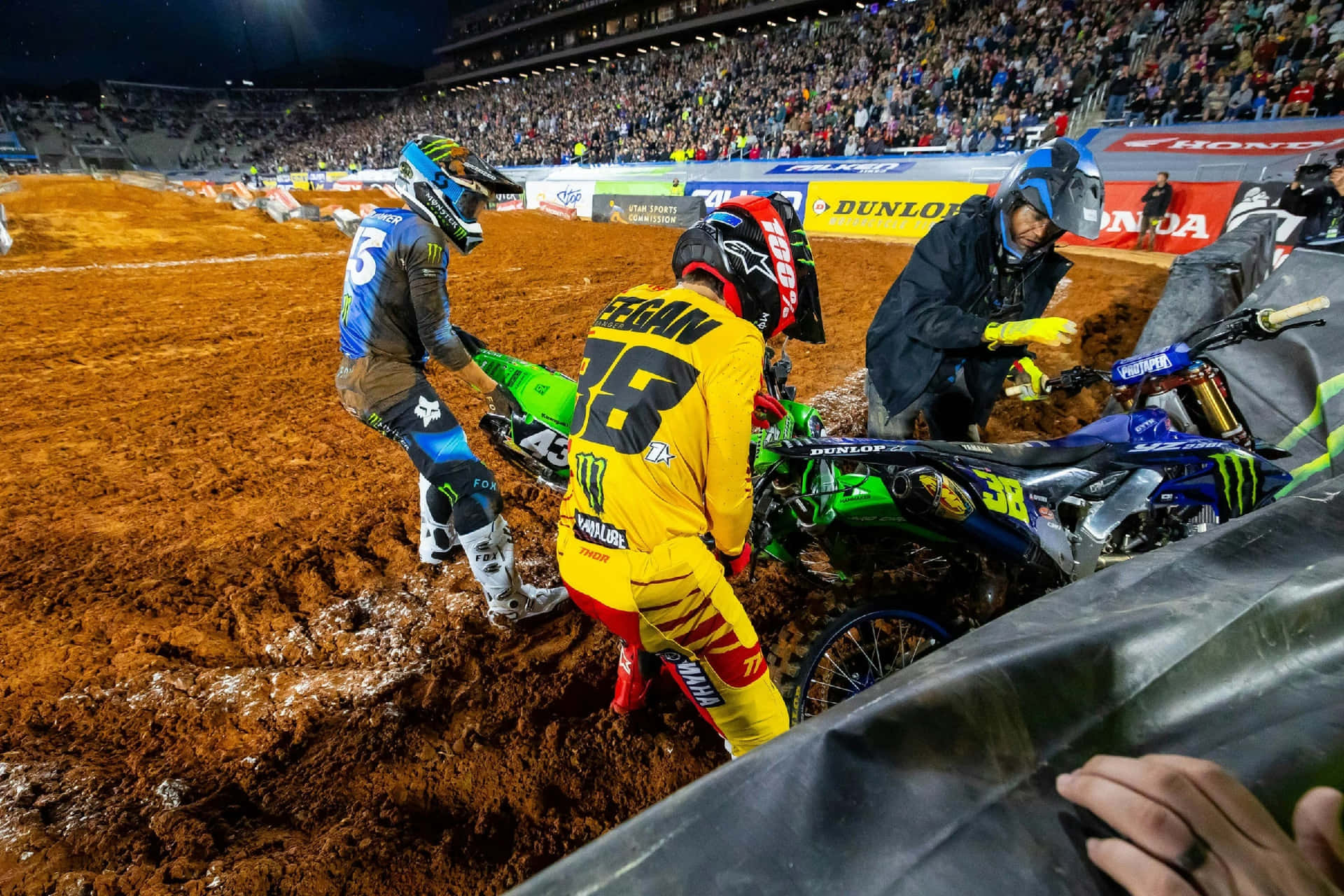 Download Motocross Race Night Action Wallpaper | Wallpapers.com