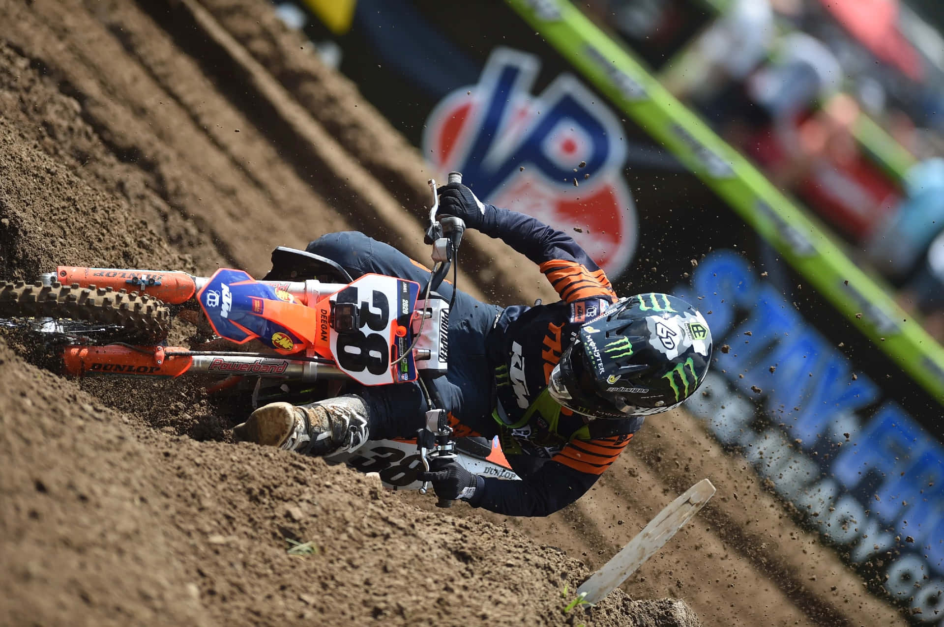 Motocross Racer Cornering Hard.jpg Wallpaper