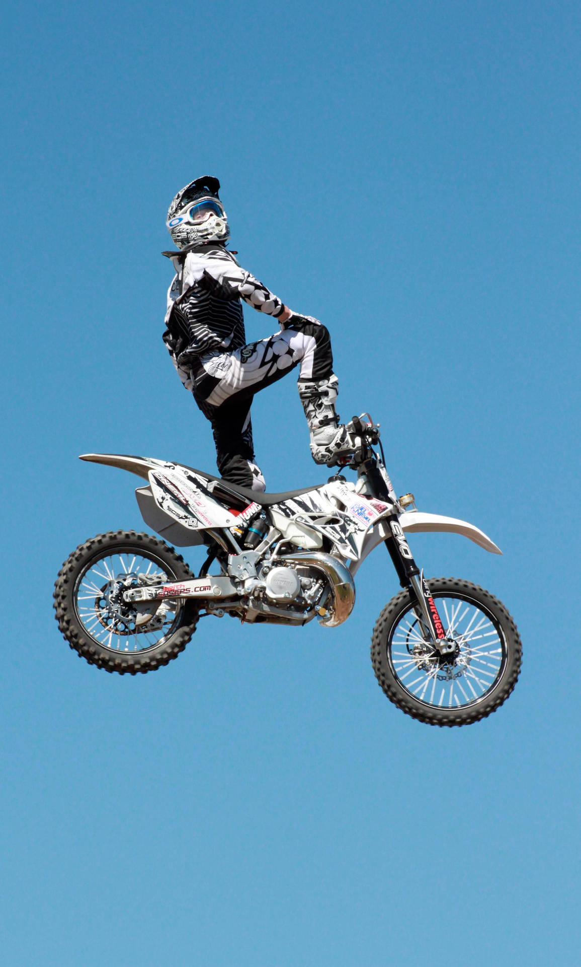 Motocross Rider Kneeling Jump Picture