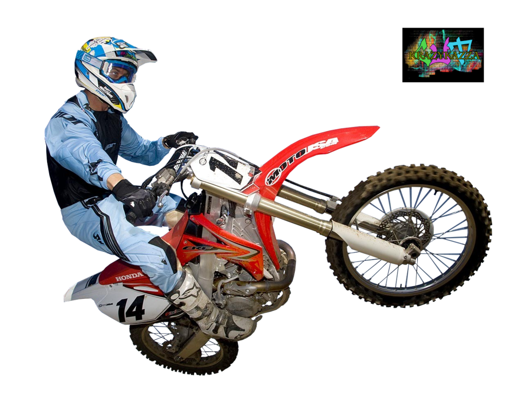 Motocross Rider Mid Air Trick Honda Bike14 PNG