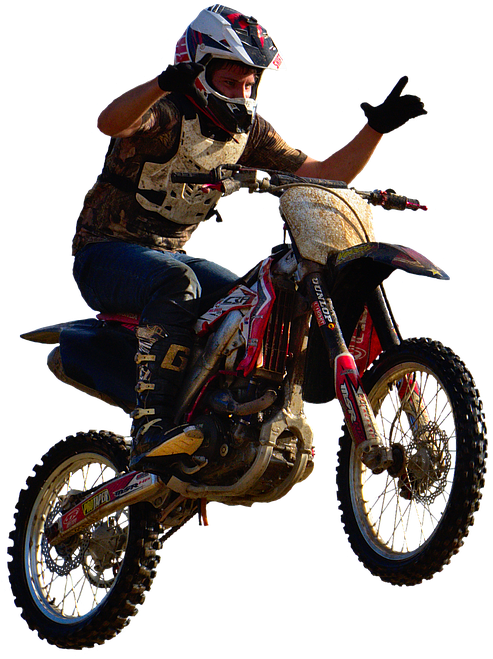 Download Motocross Rider Midair Gesture.png | Wallpapers.com