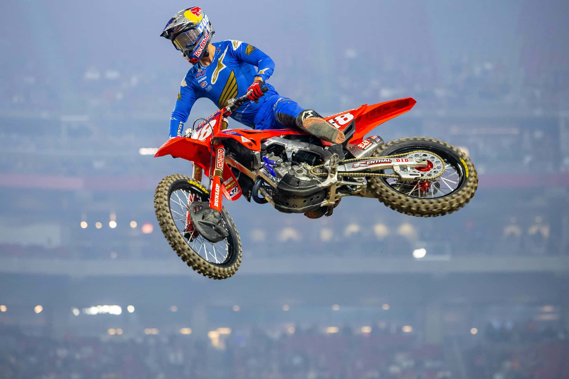 Motocross Rider Midair Jump Wallpaper