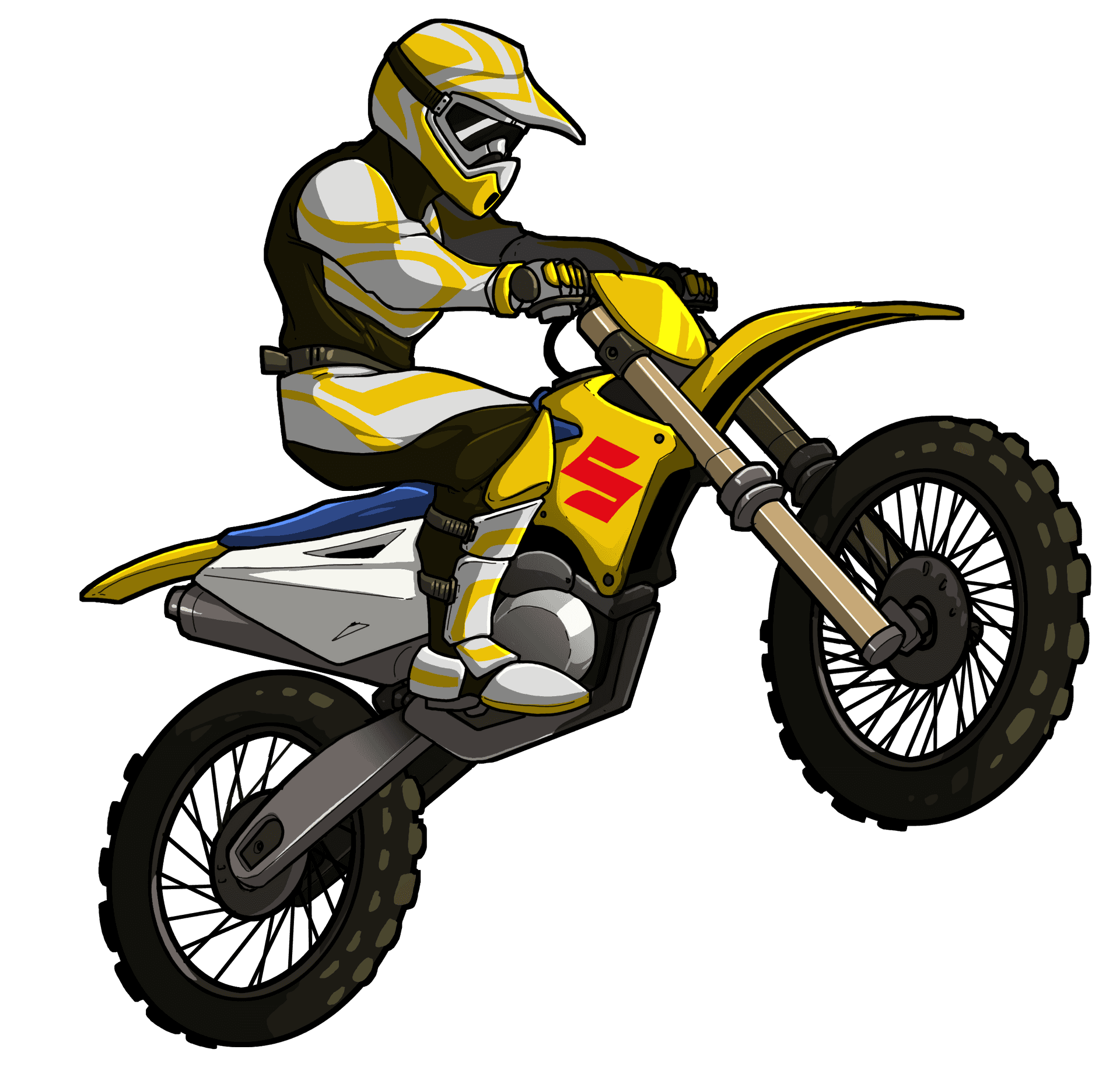 Motocross Rider Vector Illustration PNG