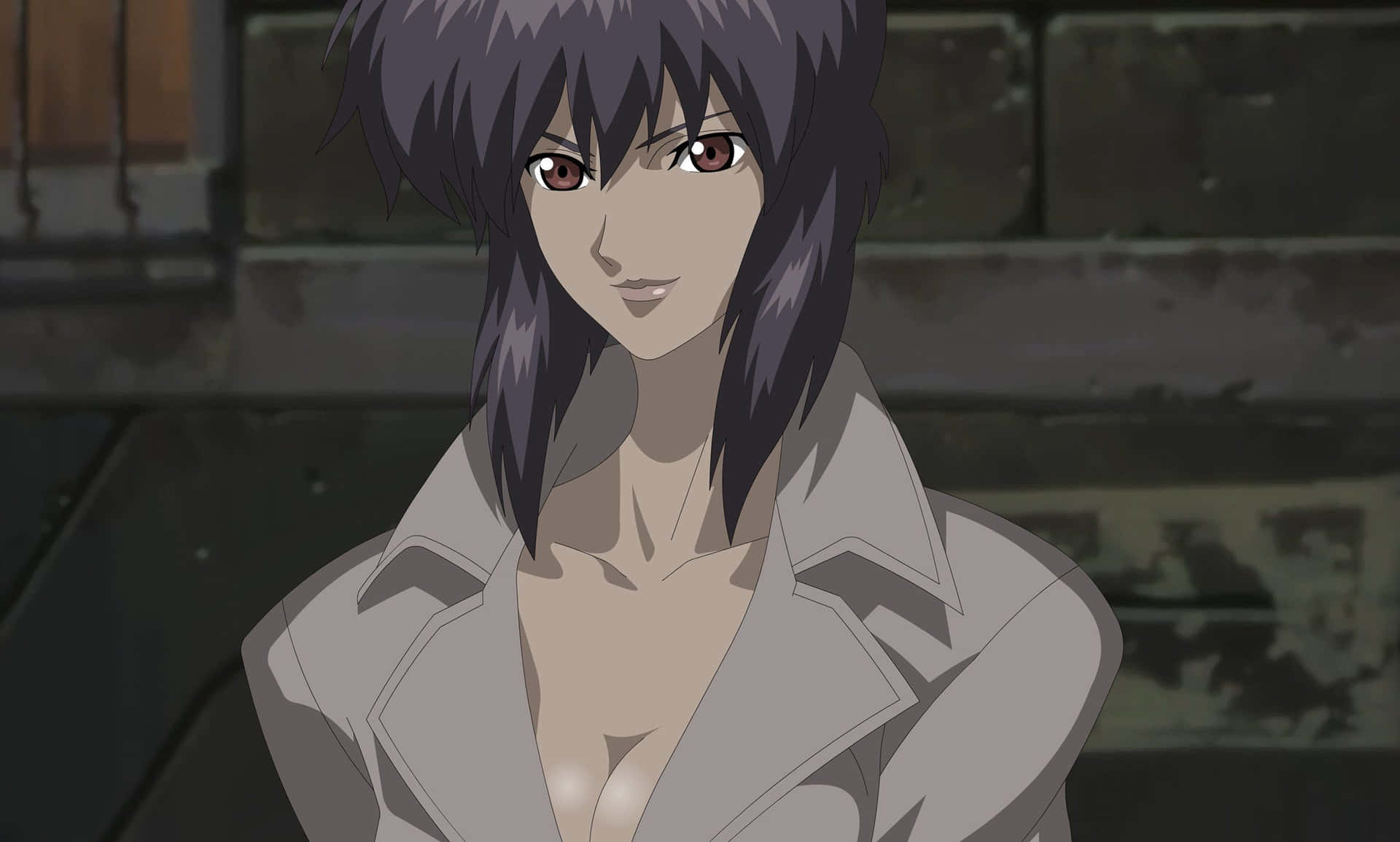 Join Motoko Kusanagi On Her Incredible Journey Through A Dystopic Cyberpunk Future. Wallpaper