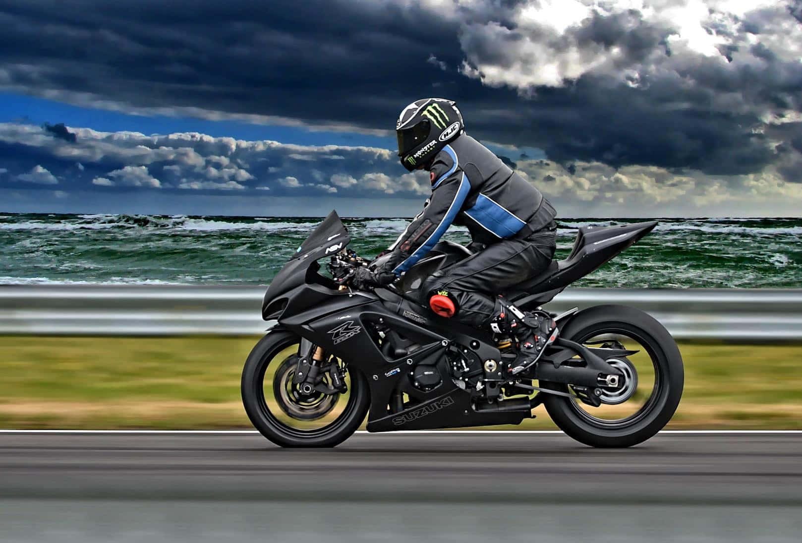 High Contrast Motorbike Scene Picture