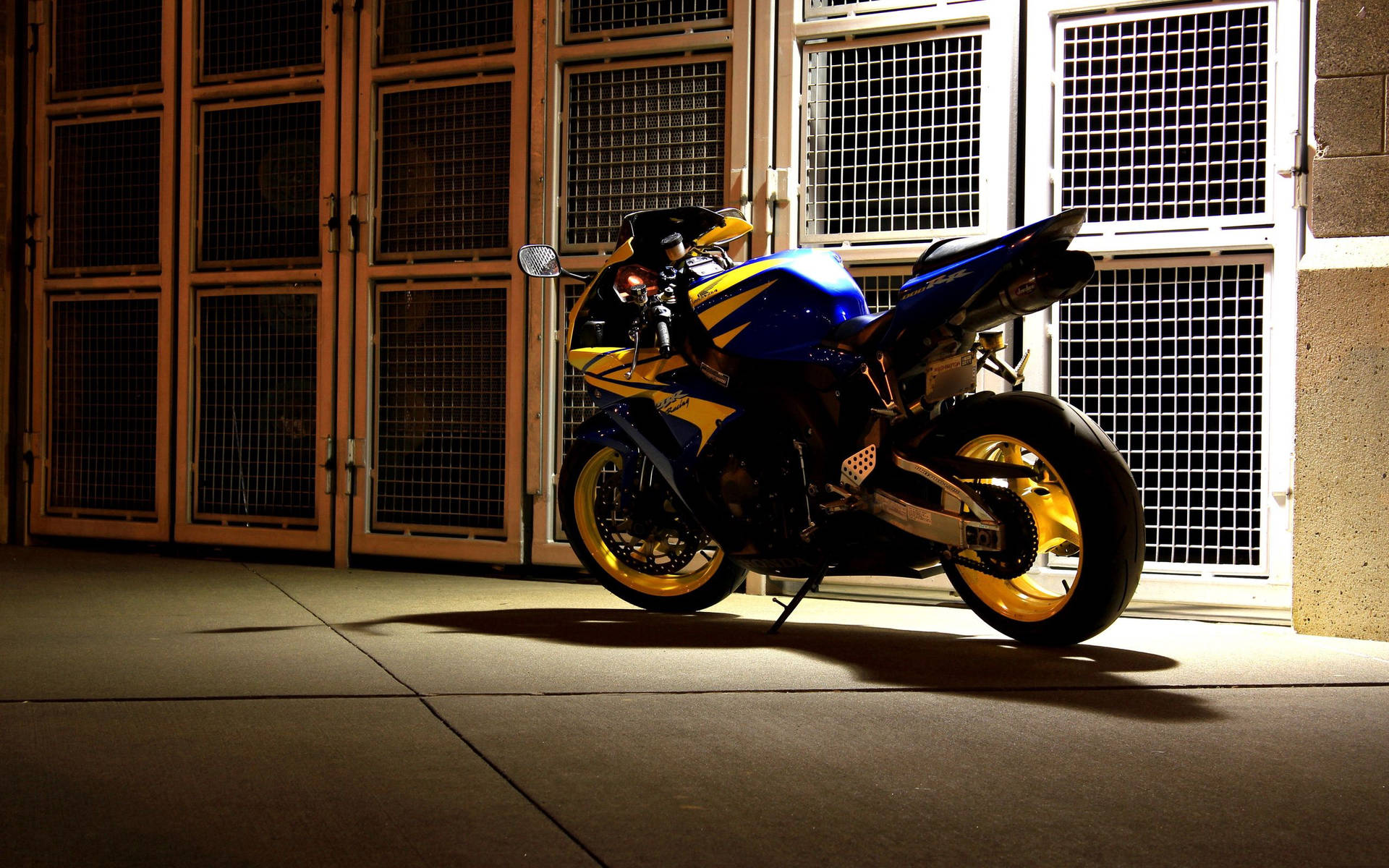Motorcycle, Backyard, Night Wallpaper