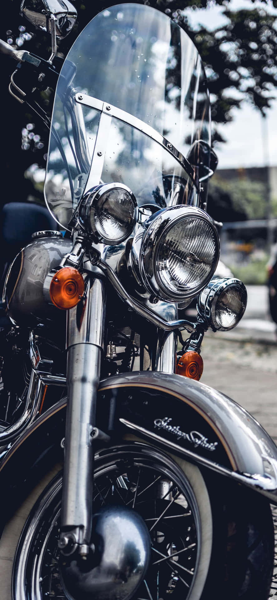 Motorcycle Iphone Heritage Softail Headlight Wallpaper