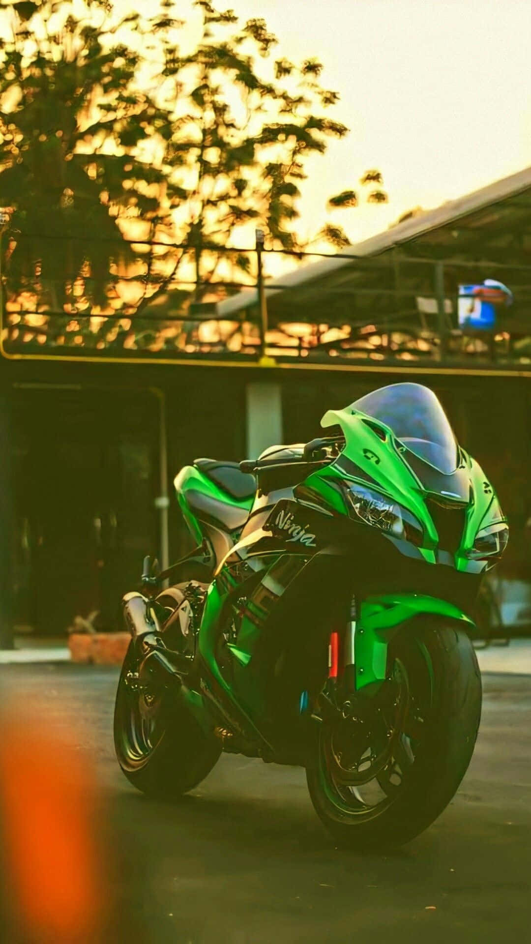 Motorcycle Iphone Kawasaki Ninja Green Wallpaper