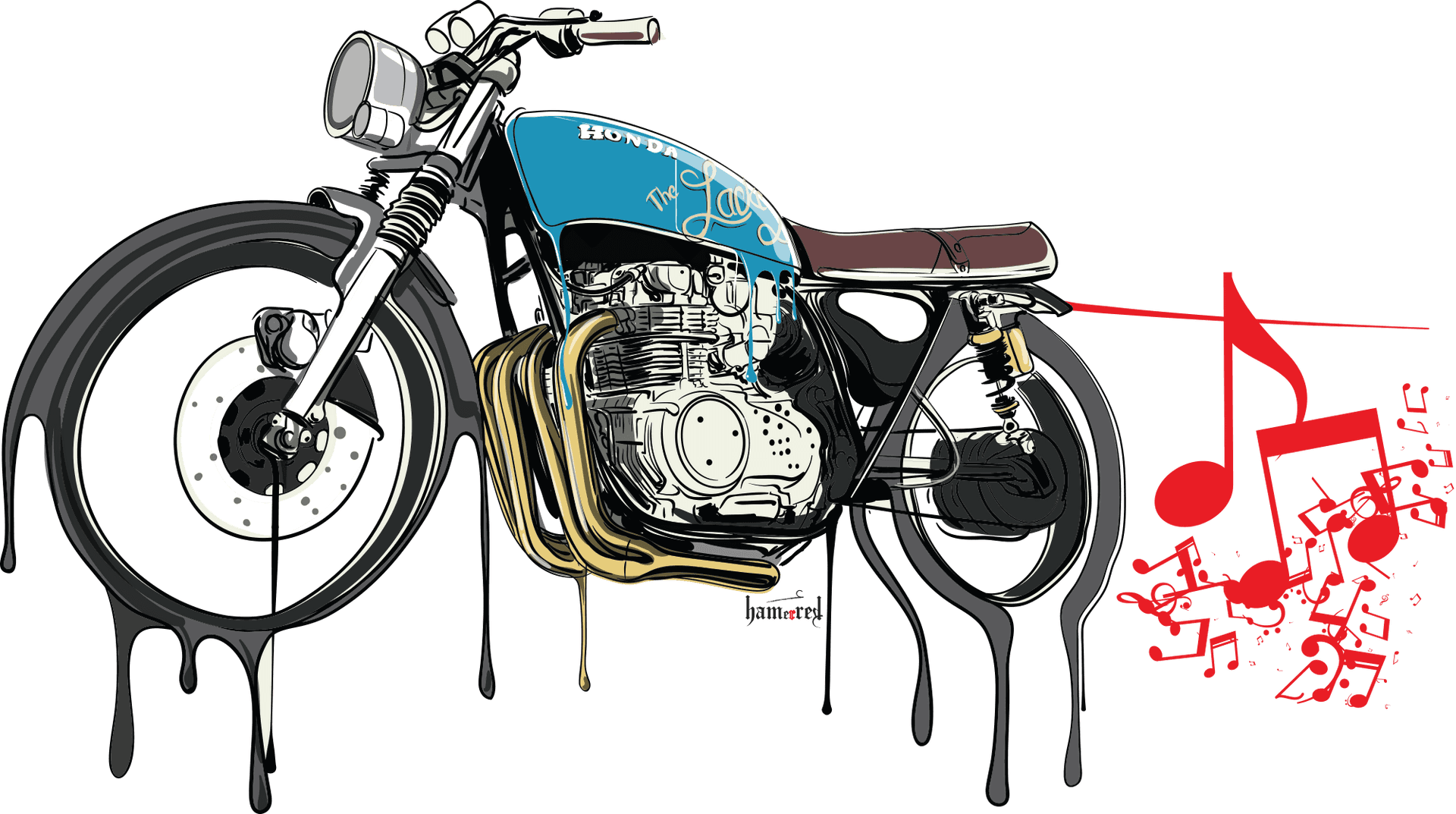 Motorcycle Melody Fusion Art PNG