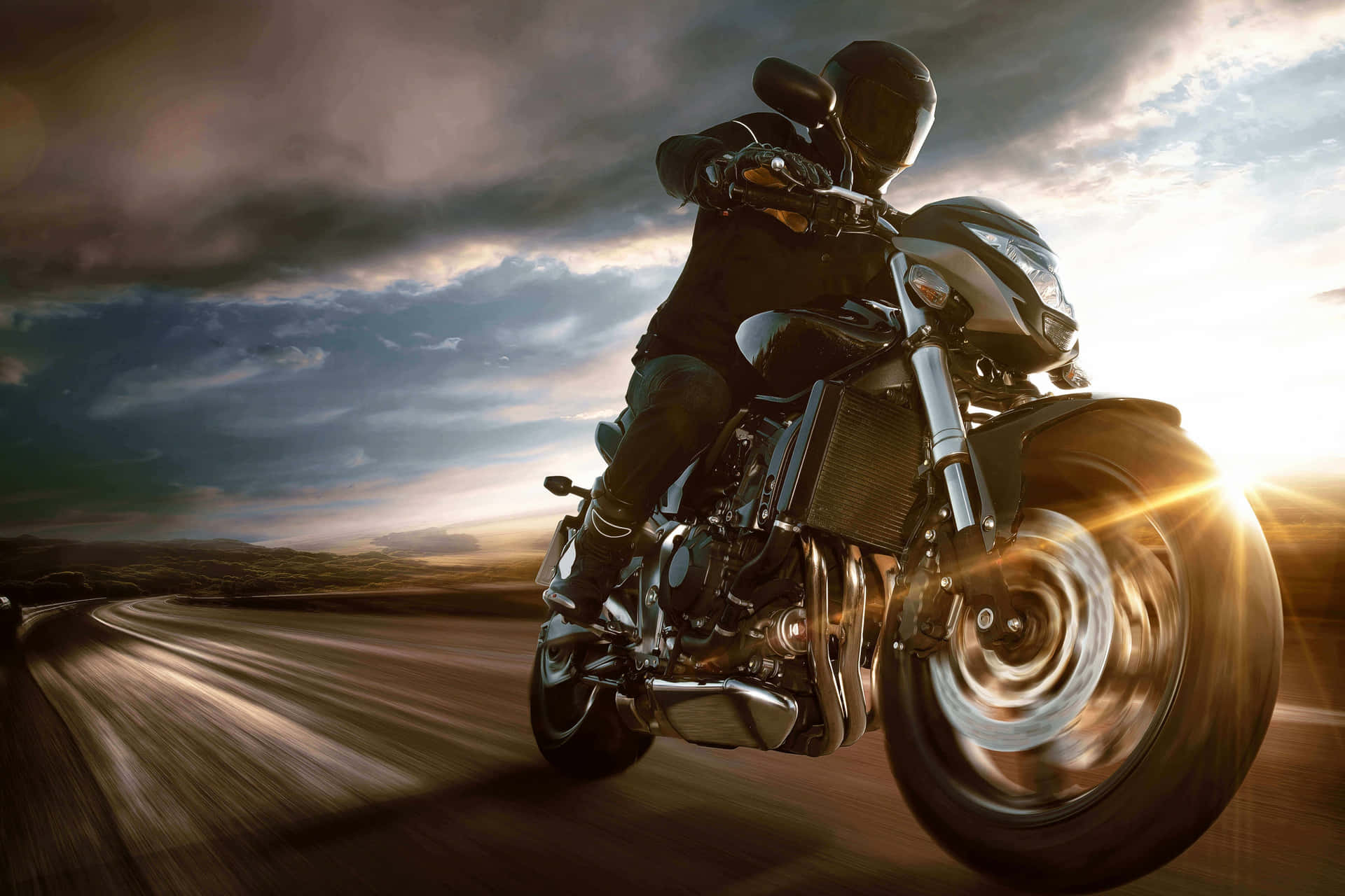 Hastighetenskraft: En Närbild Av En Motorcykel