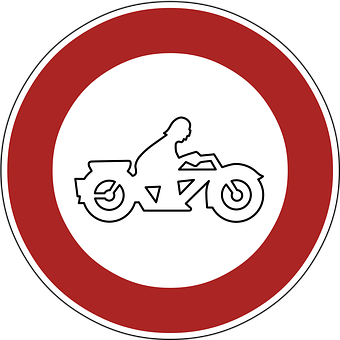 Motorcycle Prohibited Sign PNG