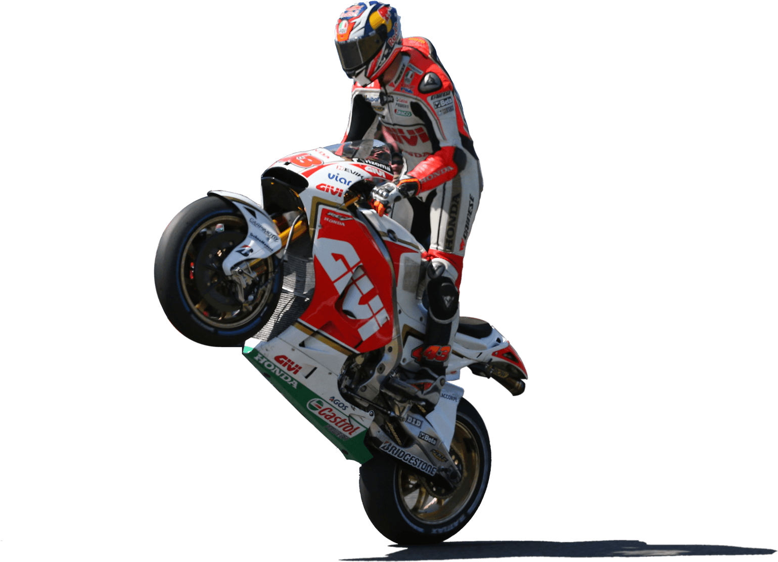 Motorcycle Racer Wheelie Performance PNG