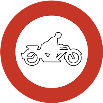 Motorcycle Sign Red Circle PNG