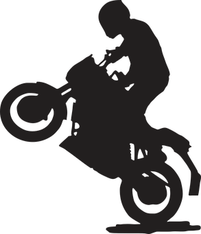 Motorcycle Stunt Silhouette PNG