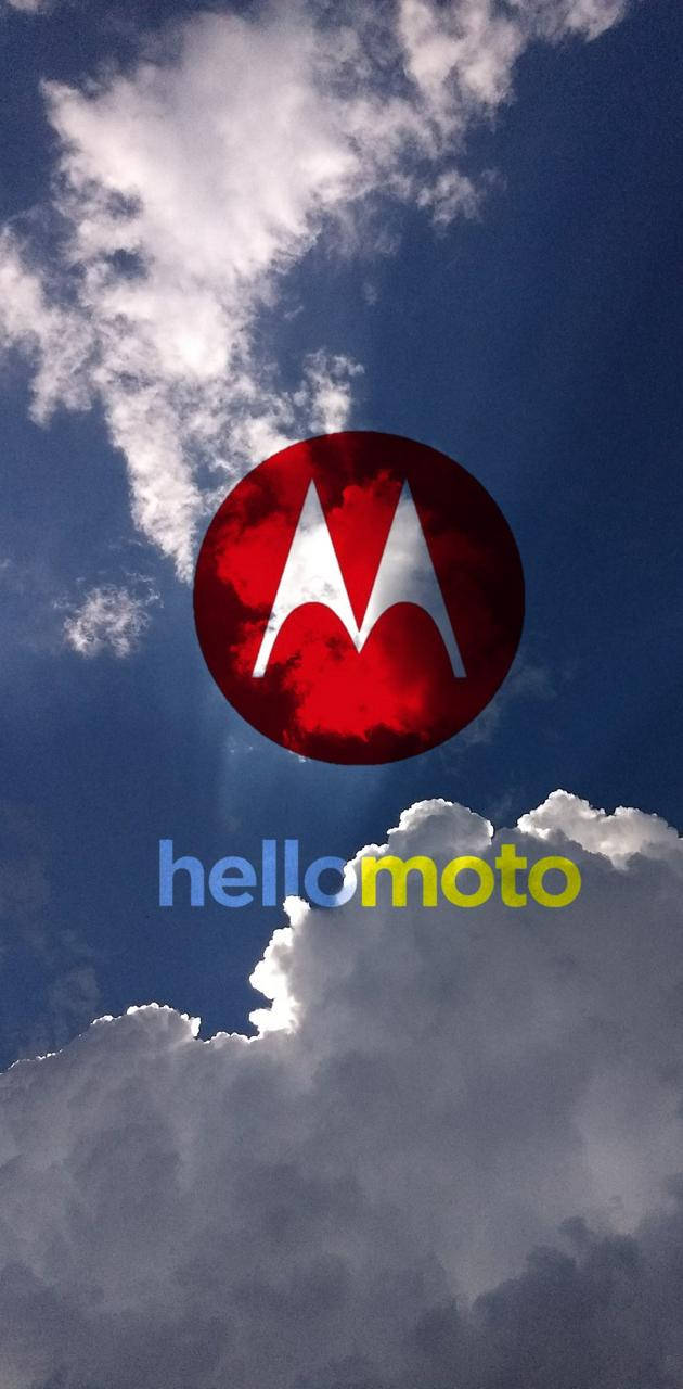 Motorola Rødt Logo I Himlen Wallpaper