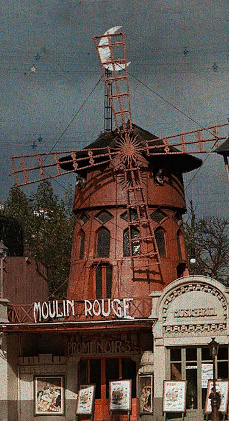Moulin Rouge Windmill Moon 1914 Wallpaper