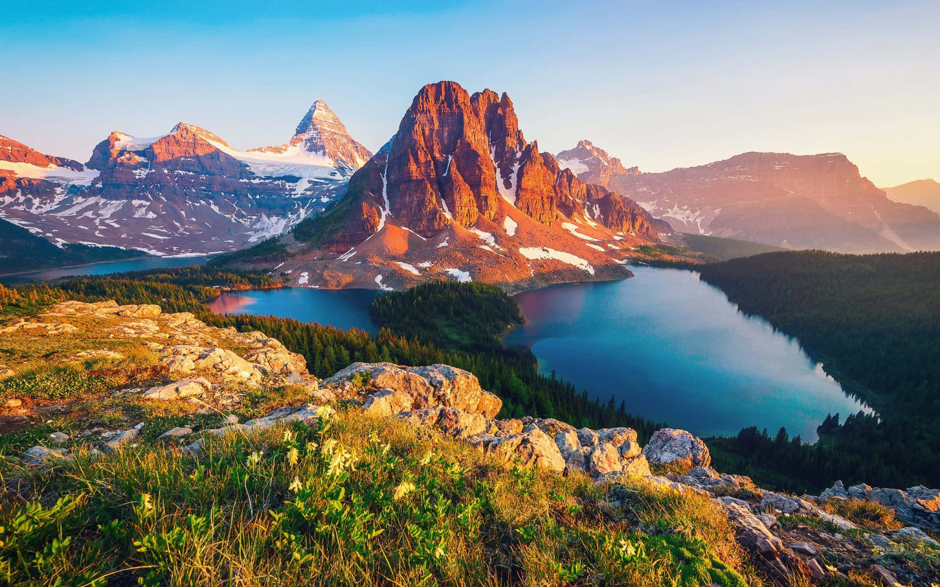 Mount Assiniboine Mountain Landscape British Columbia Wallpaper