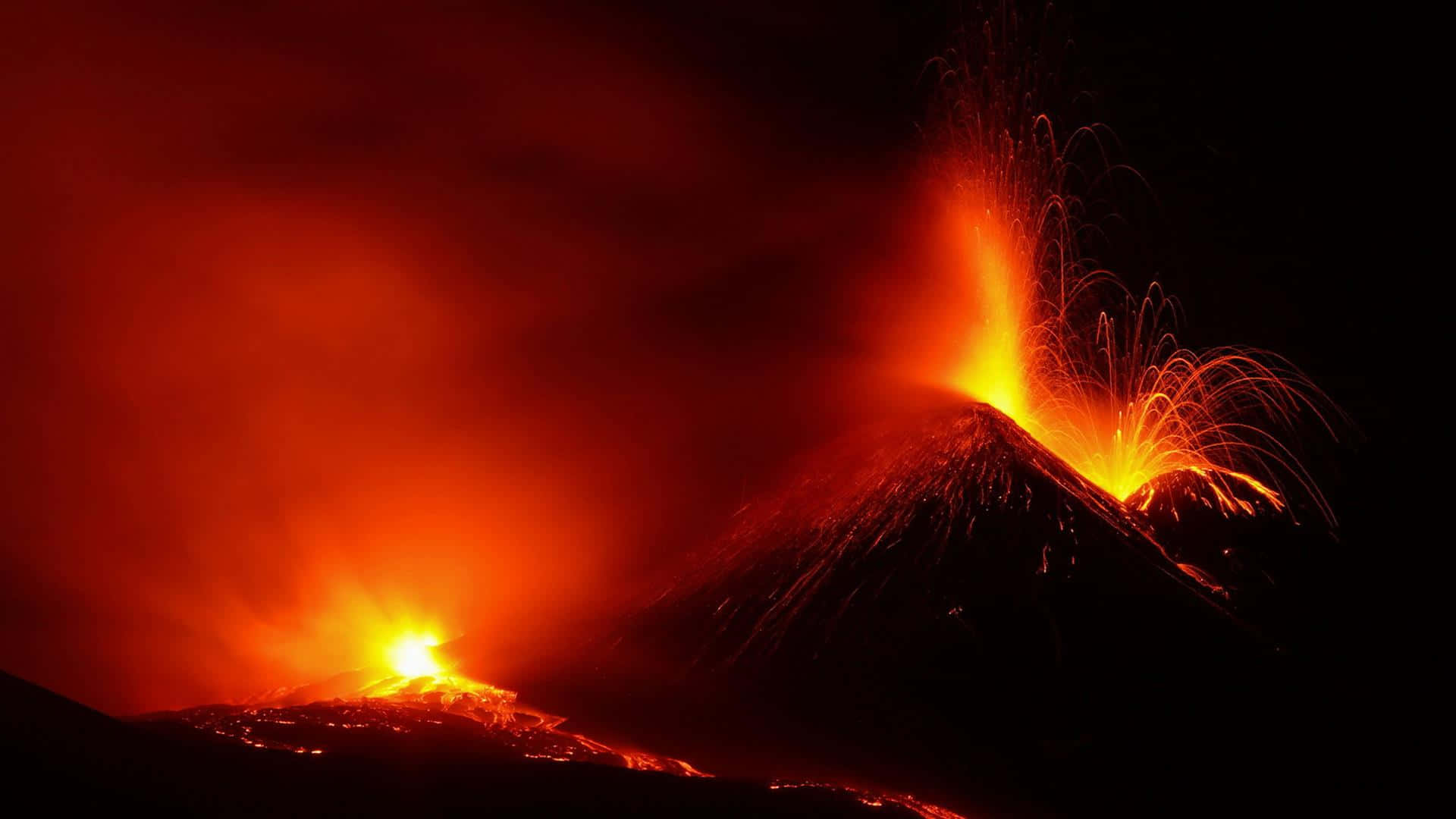 Mount Etna Explodes Dramatic Wallpaper