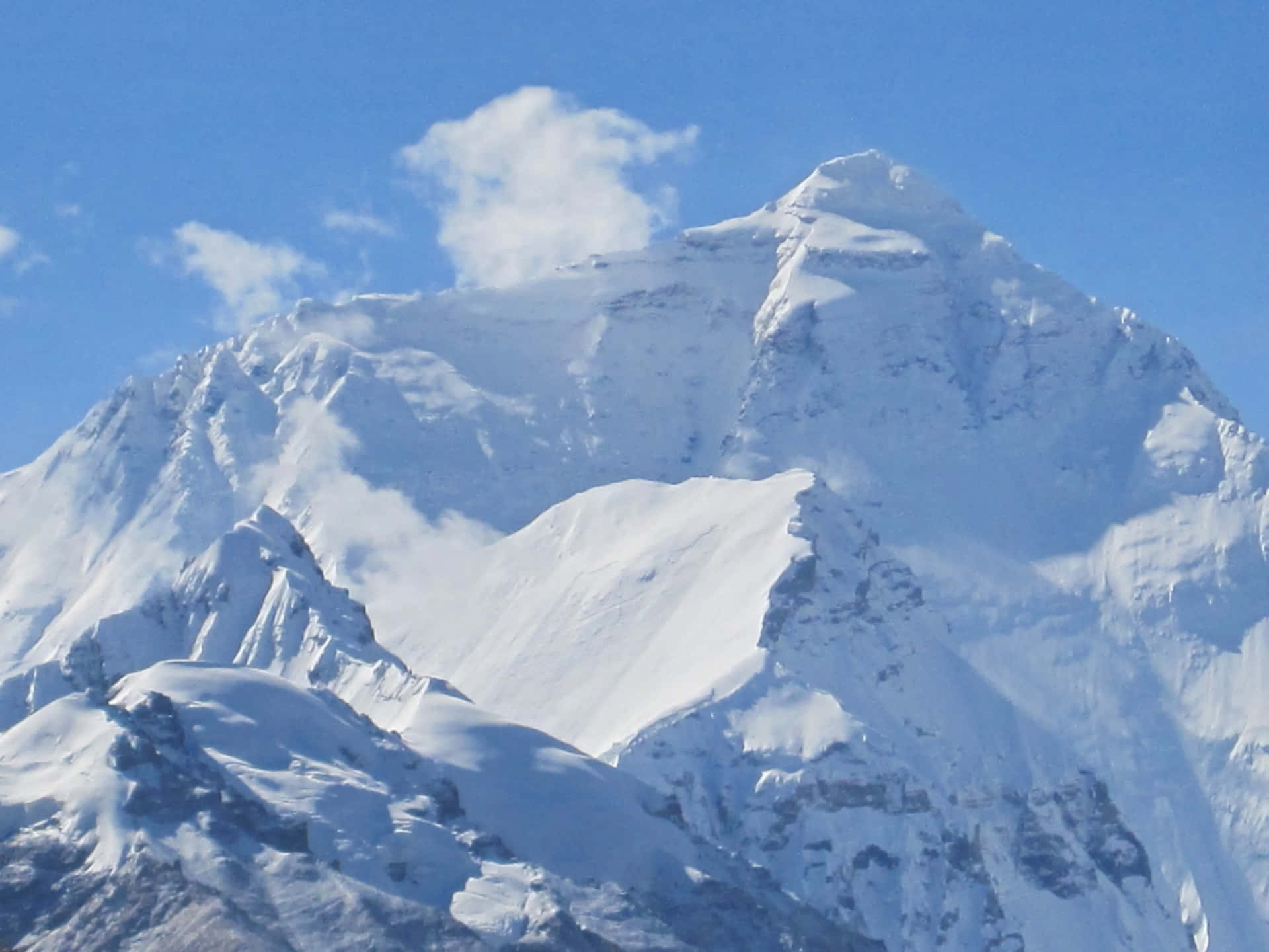 An aerial view of Mount Everest.