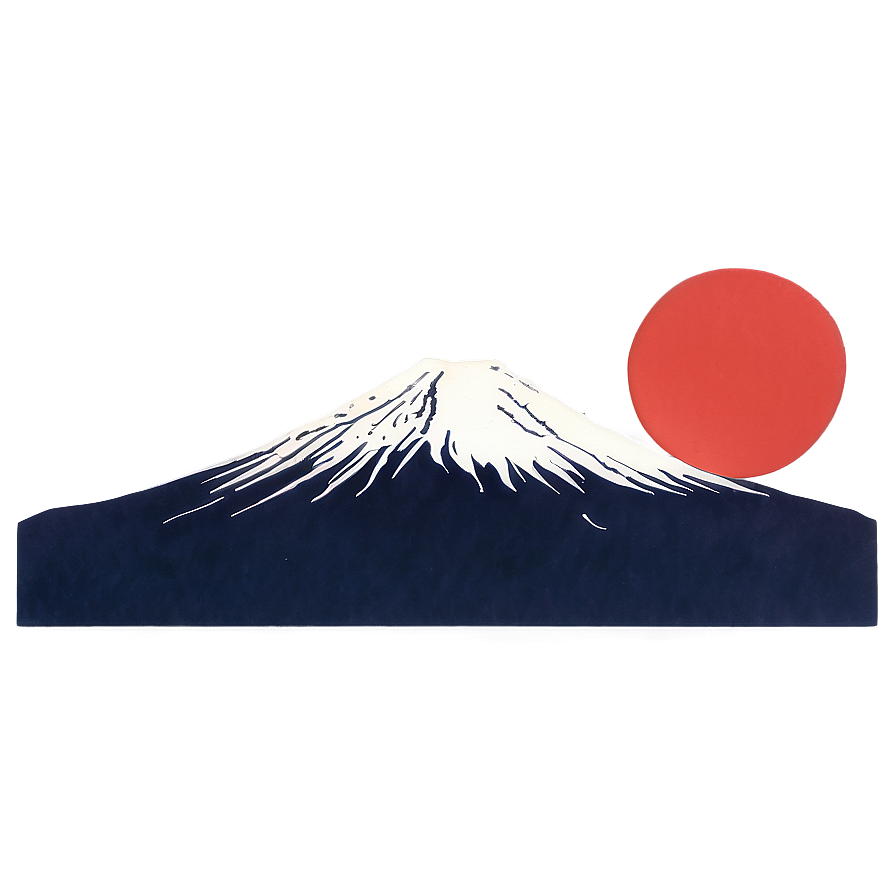 Download Mount Fuji And Red Sun Png Erd | Wallpapers.com