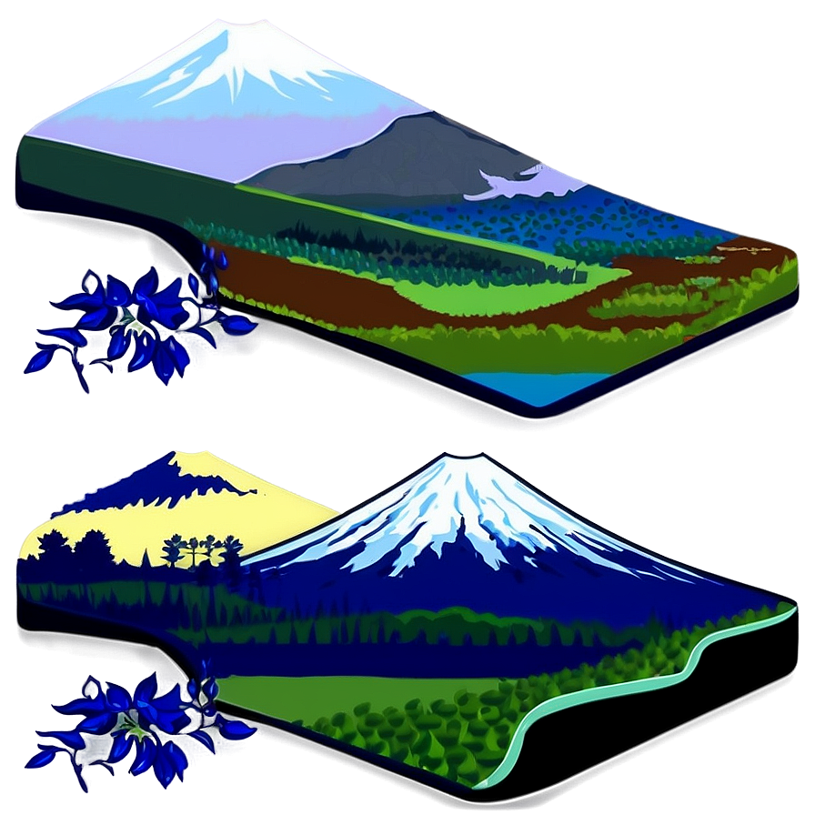 Mount Fuji And Tea Fields Png Mlg PNG