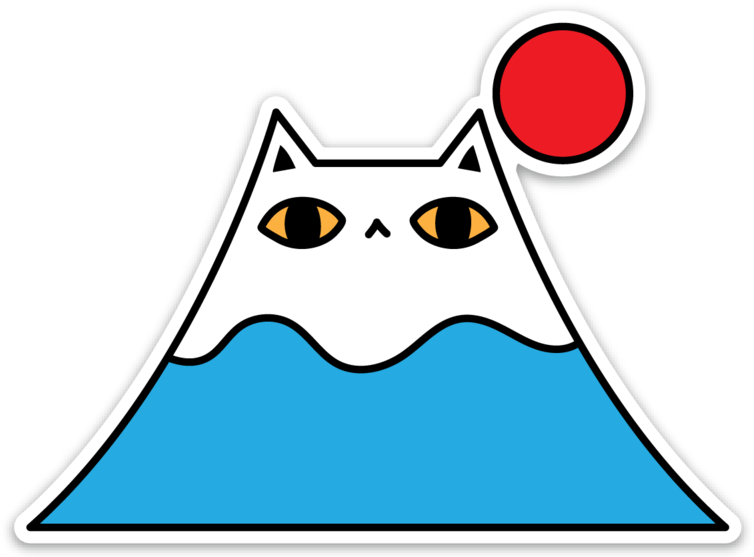 Mount Fuji Cat Cartoon PNG