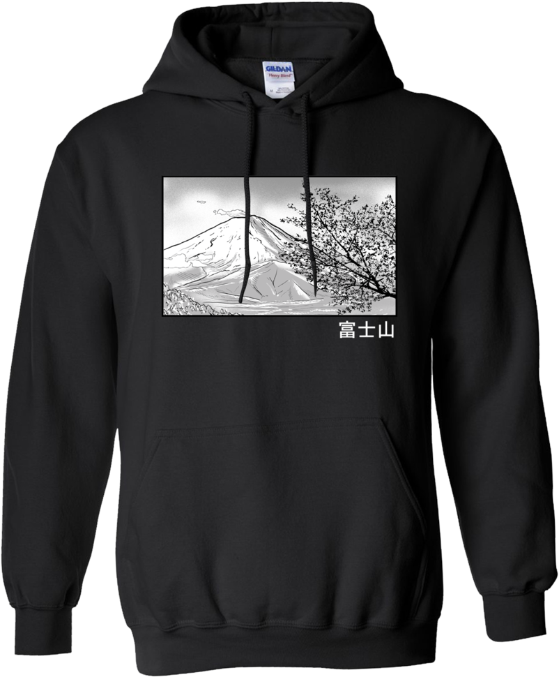 Mount Fuji Graphic Hoodie PNG