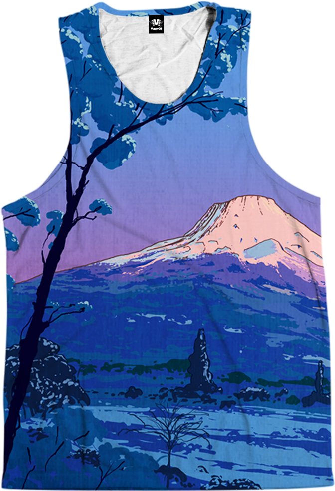 Mount Fuji Graphic Tank Top PNG