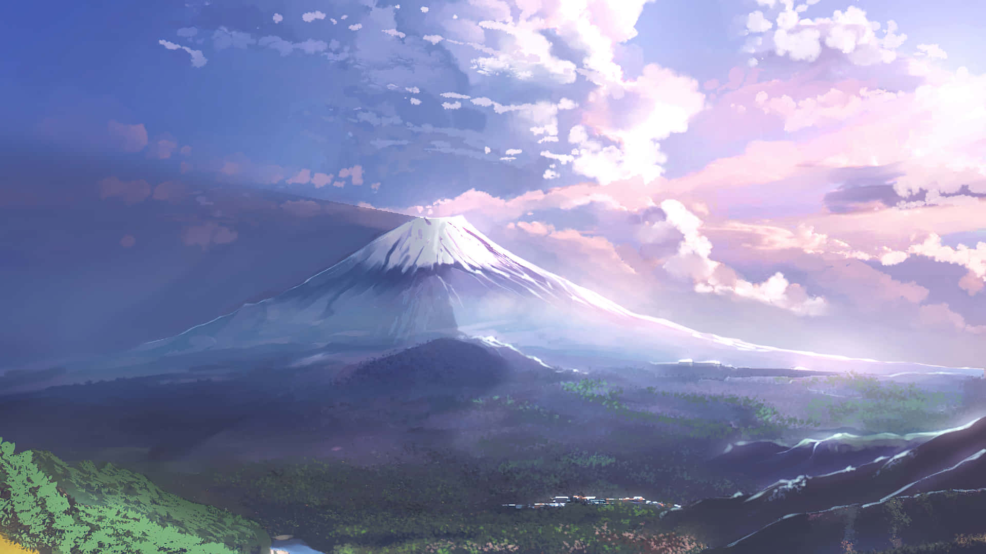Fuji in Spring Japan Iconic Landscape Anime