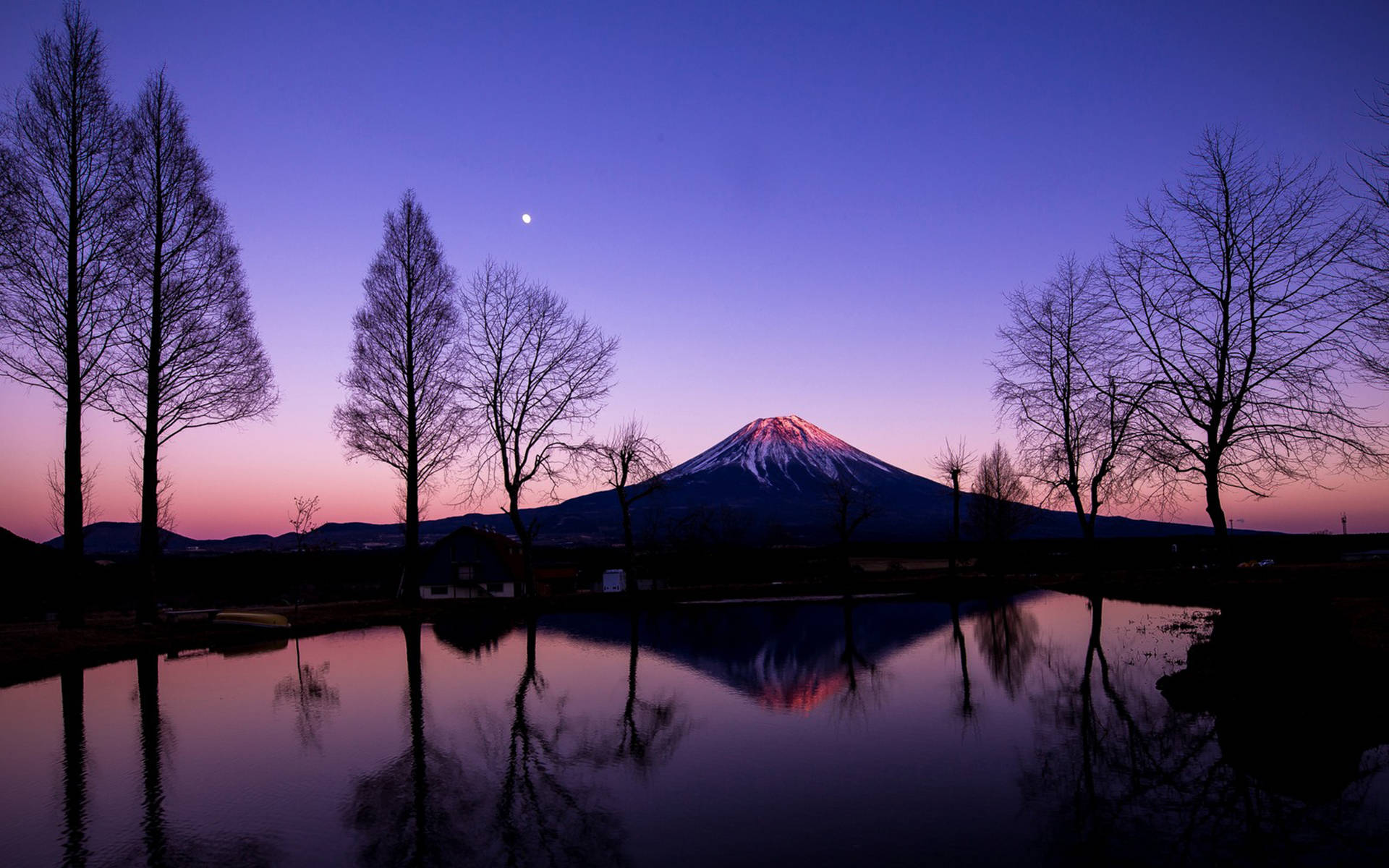 Mount Fuji Purple Sunrise Wallpaper