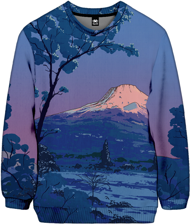 Mount Fuji Sweater Design PNG