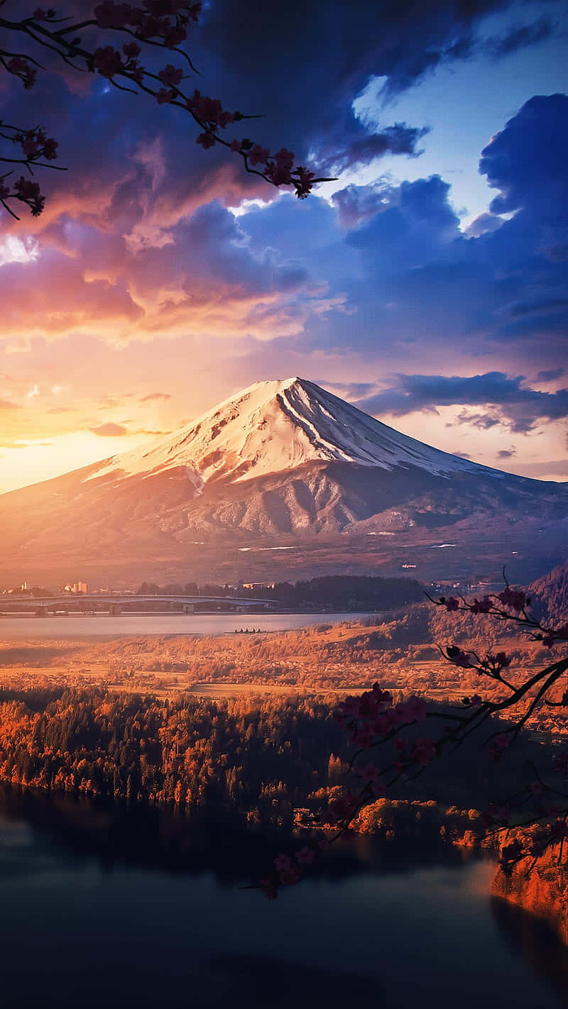 Mount Fuji Under The Dark Clouds Wallpaper