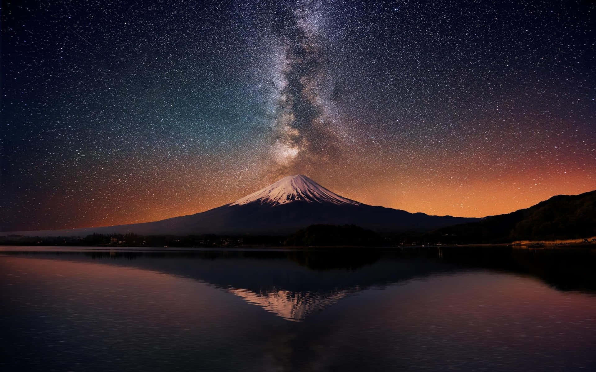 Mount Fuji Under The Starry Night Sky Picture