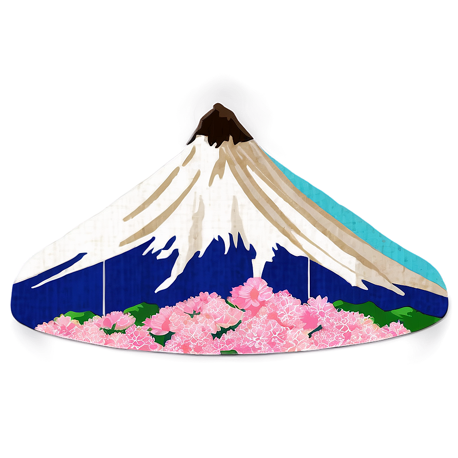 Mount Fuji With Kimono Pattern Png 90 PNG