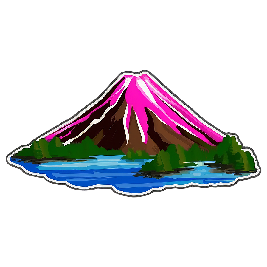 Mount Fuji With Kimono Pattern Png Kof PNG