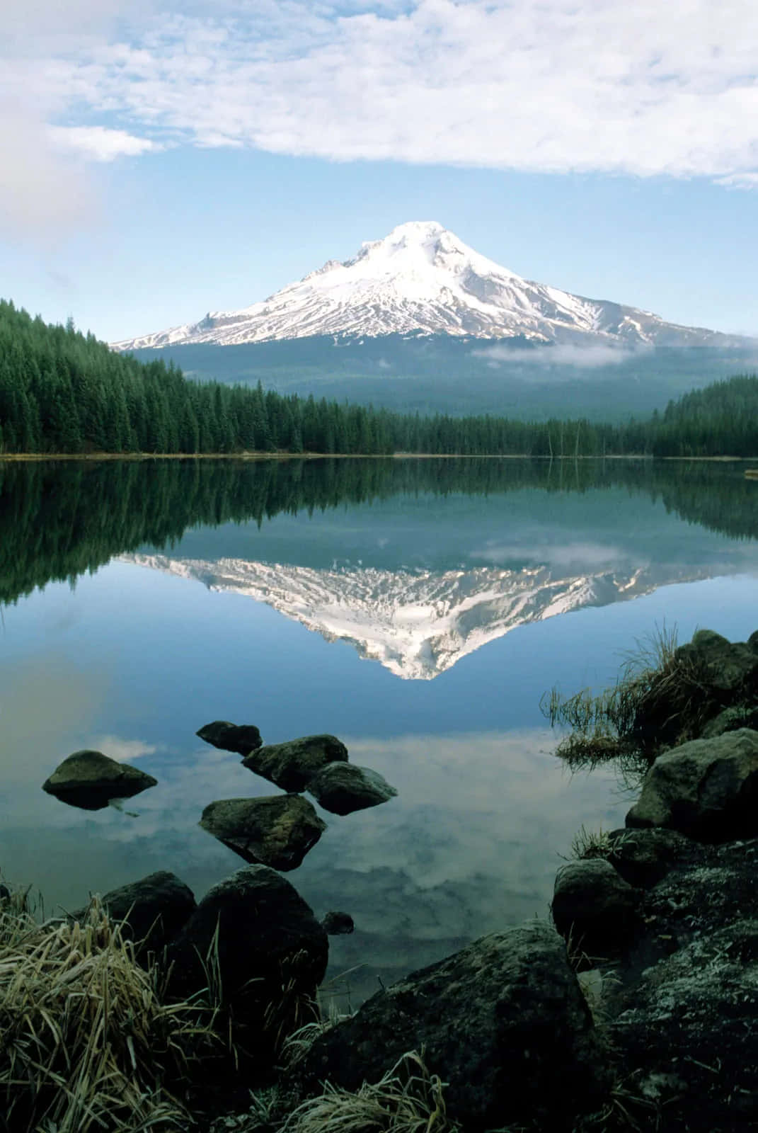 A Mountain Reflected In A Lake