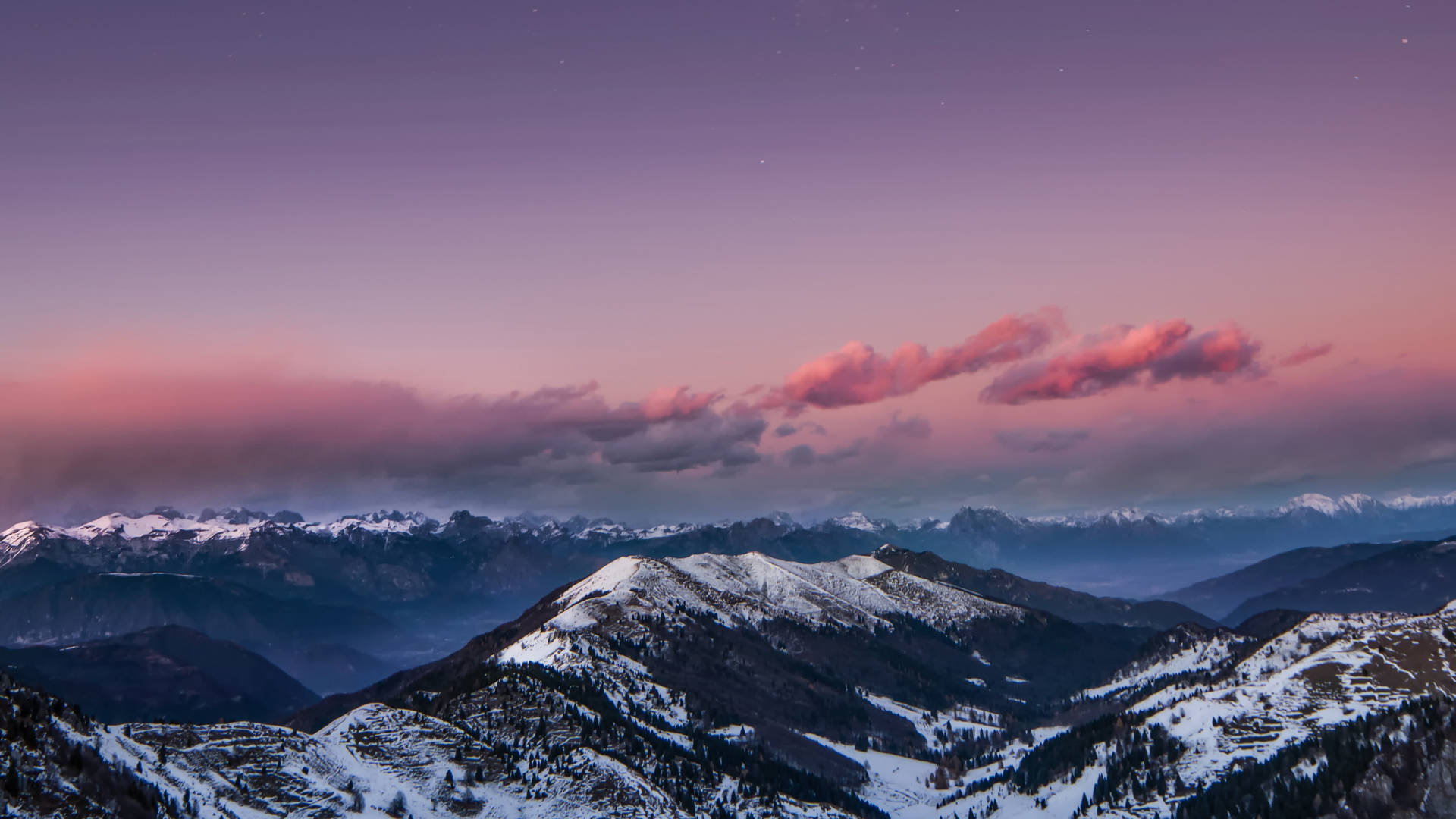 Monte Kedarnath Pink Sky 4k Sfondo