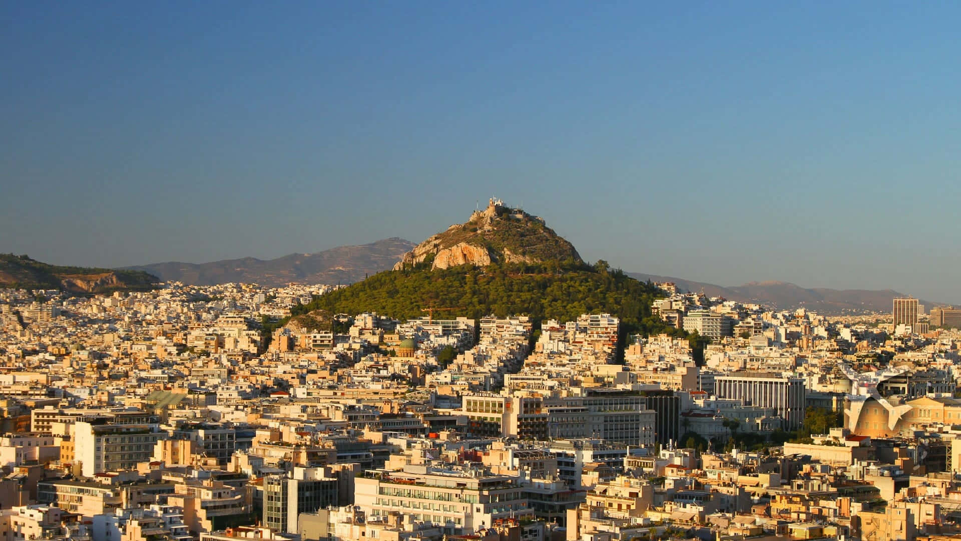 Mount Lycabettus Afternoon Athens Wallpaper
