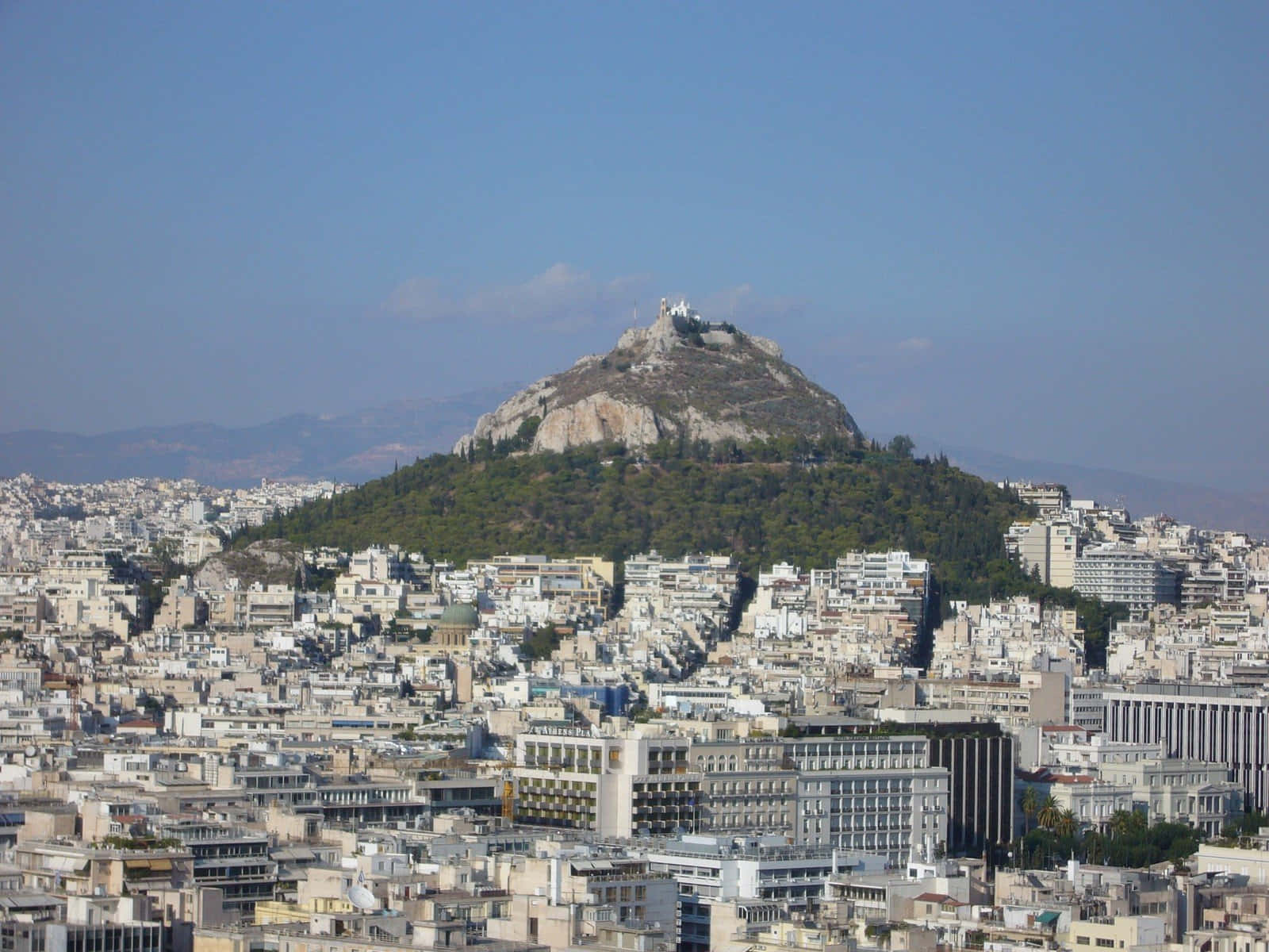 Mount Lycabettus Athens Clear Sky Wallpaper