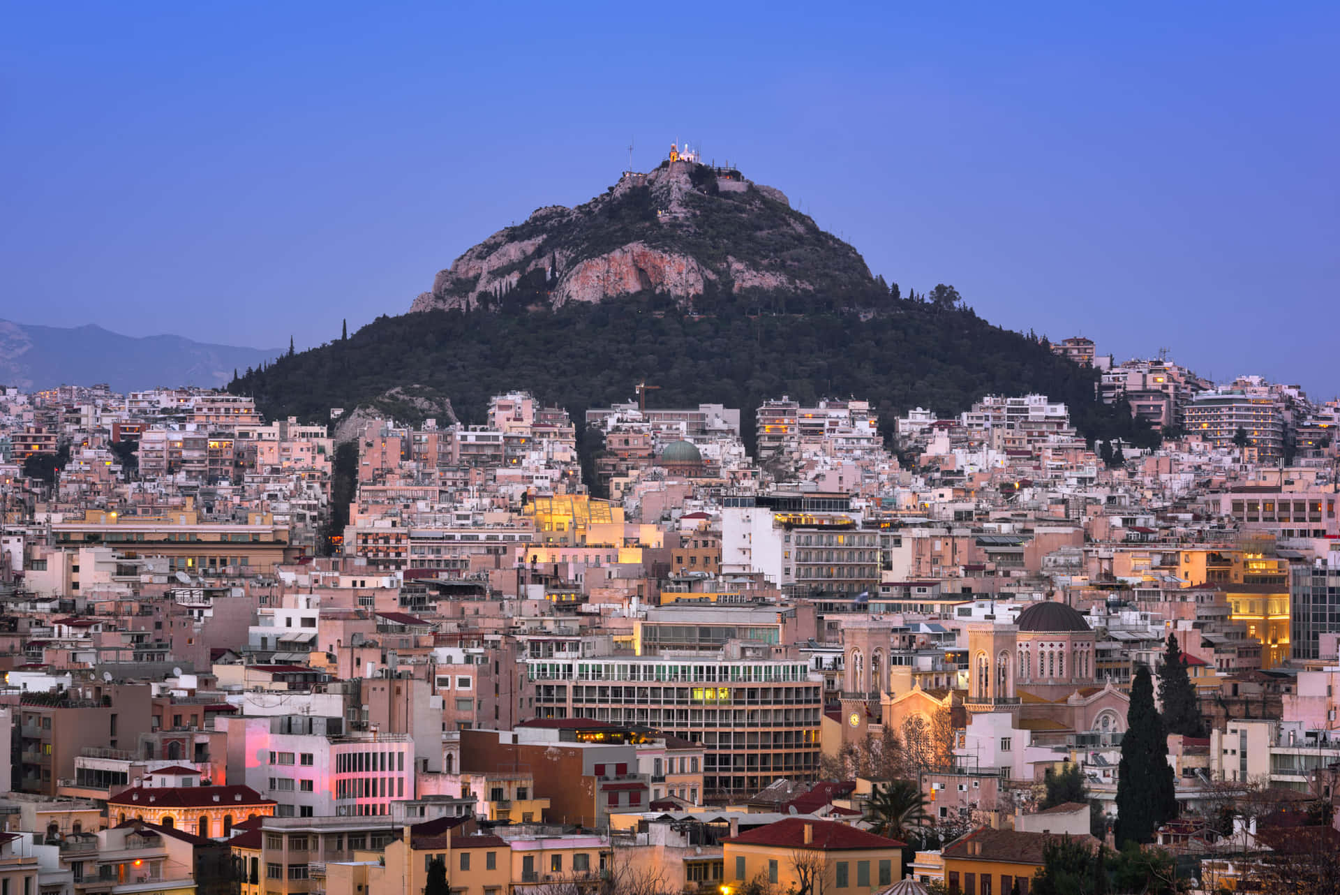 Montelicabeto, Cielos Despejados, Atenas Fondo de pantalla
