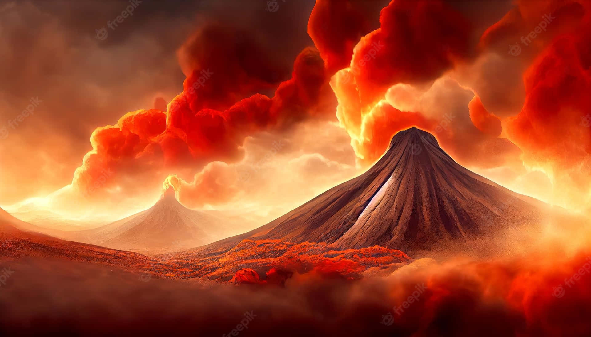 volcano wallpaper hd