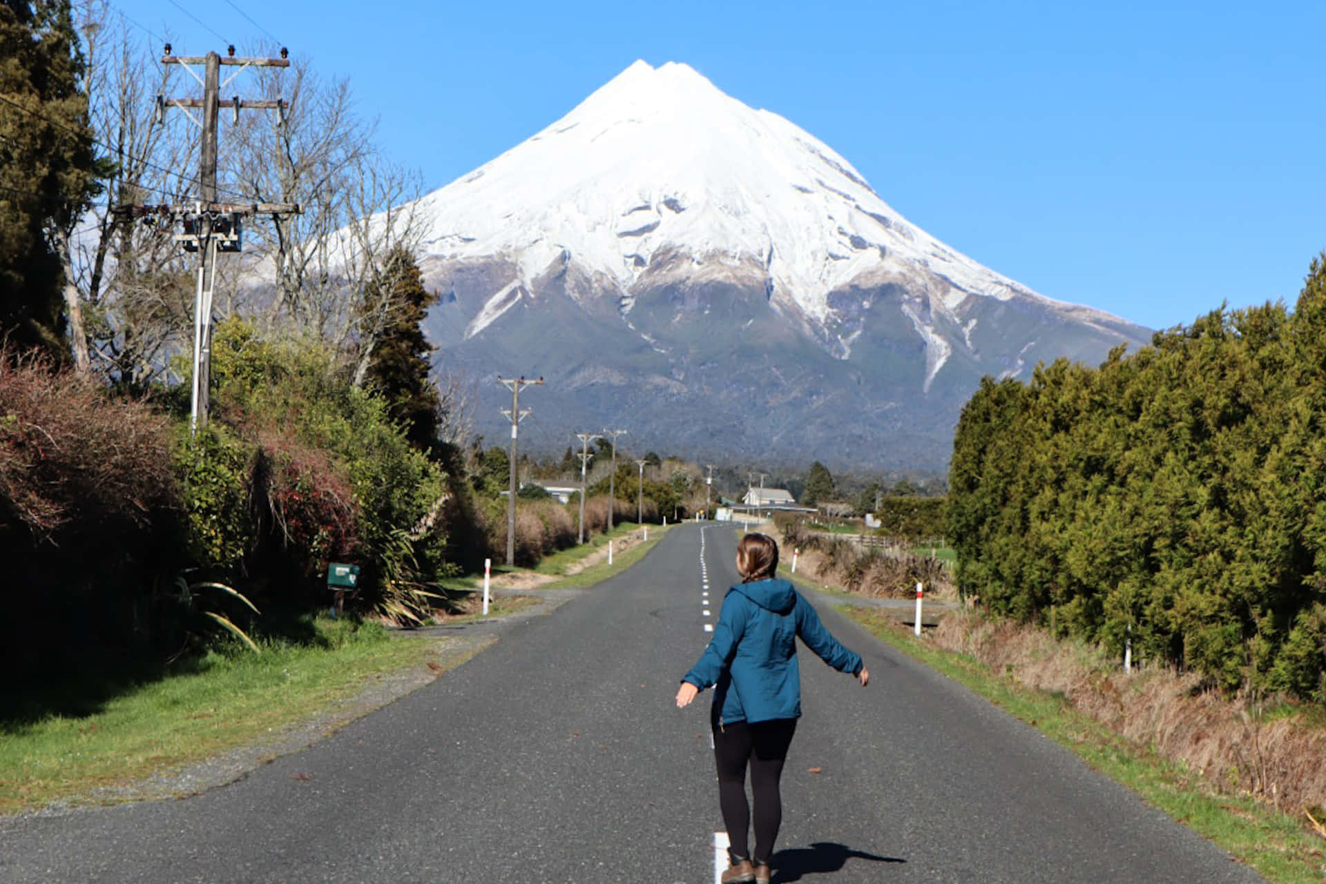 Mount Taranaki Weg Wandeling Nieuw-zeeland Achtergrond