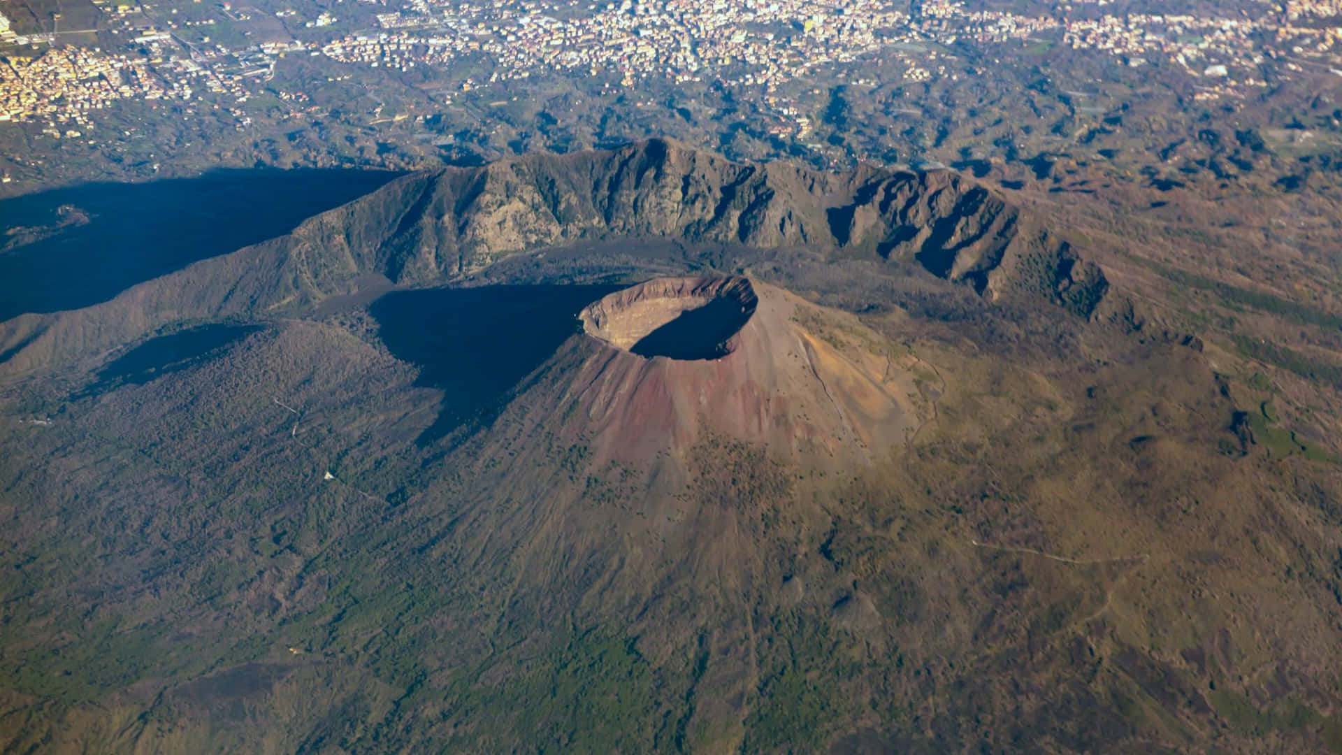 Mount Vesuvio Crater Aerial View Wallpaper